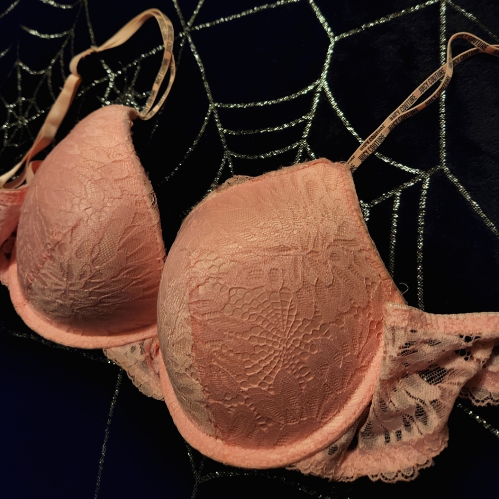 Juicy couture pink lace push-up bra